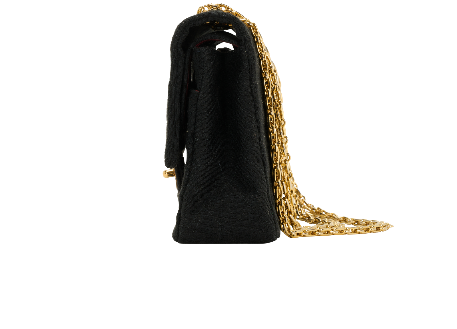 Medium Double Flap, &pound;2,800, Handbags, Black, Fabric, Bottom view